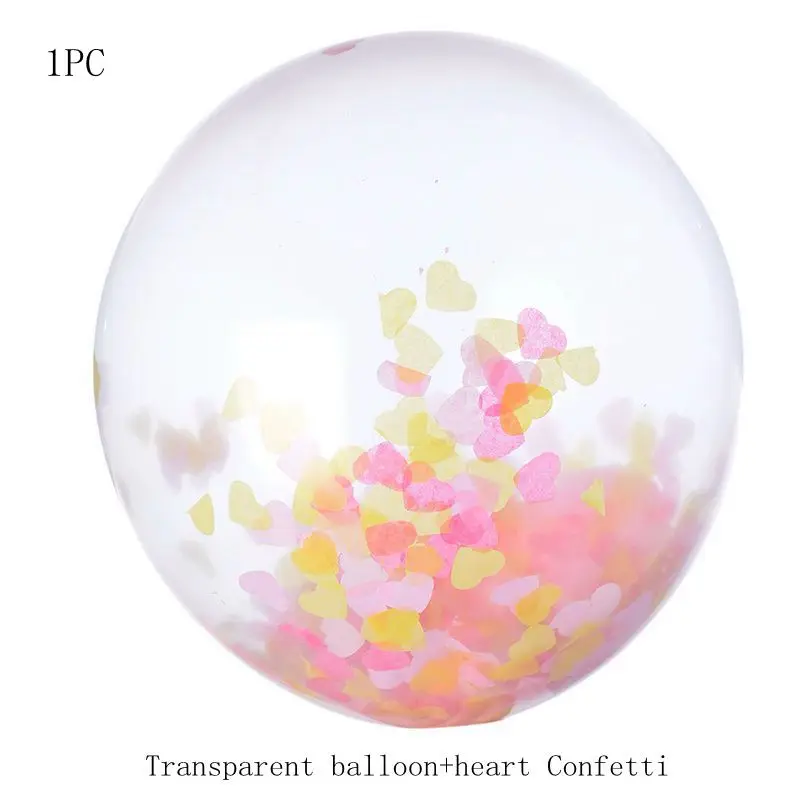 New 36Inch Transparent Colorful Confetti Balloon Latex Air Ballon Happy Birthday Balloons Wedding Decor Event Party Supplies