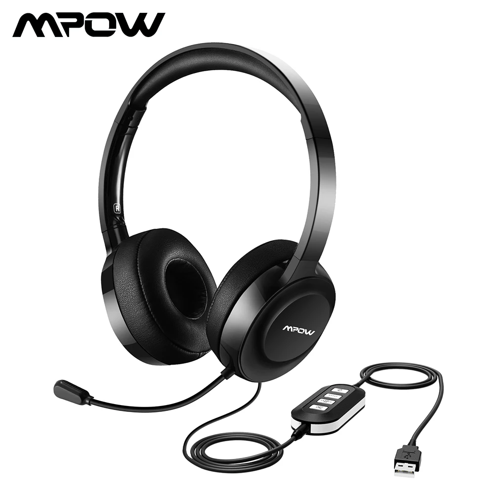 Najtaniej Mpow 158 słuchawki przewodowe USB 3.5mm zestaw słuchawkowy z mikrofonem redukcja szumów dla call center i konferencji Online dla Win PC