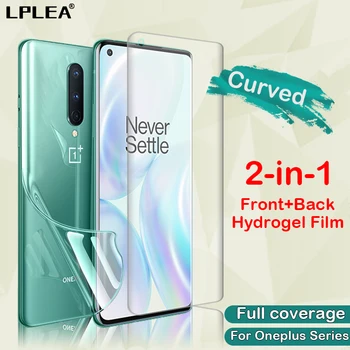 Перейти на Алиэкспресс и купить Изогнутый протектор экрана для Oneplus 8 Гидрогелевая пленка 6 6t Edge полное покрытие 7t 7 Pro прозрачная защитная пленка не закаленное стекло стакан...