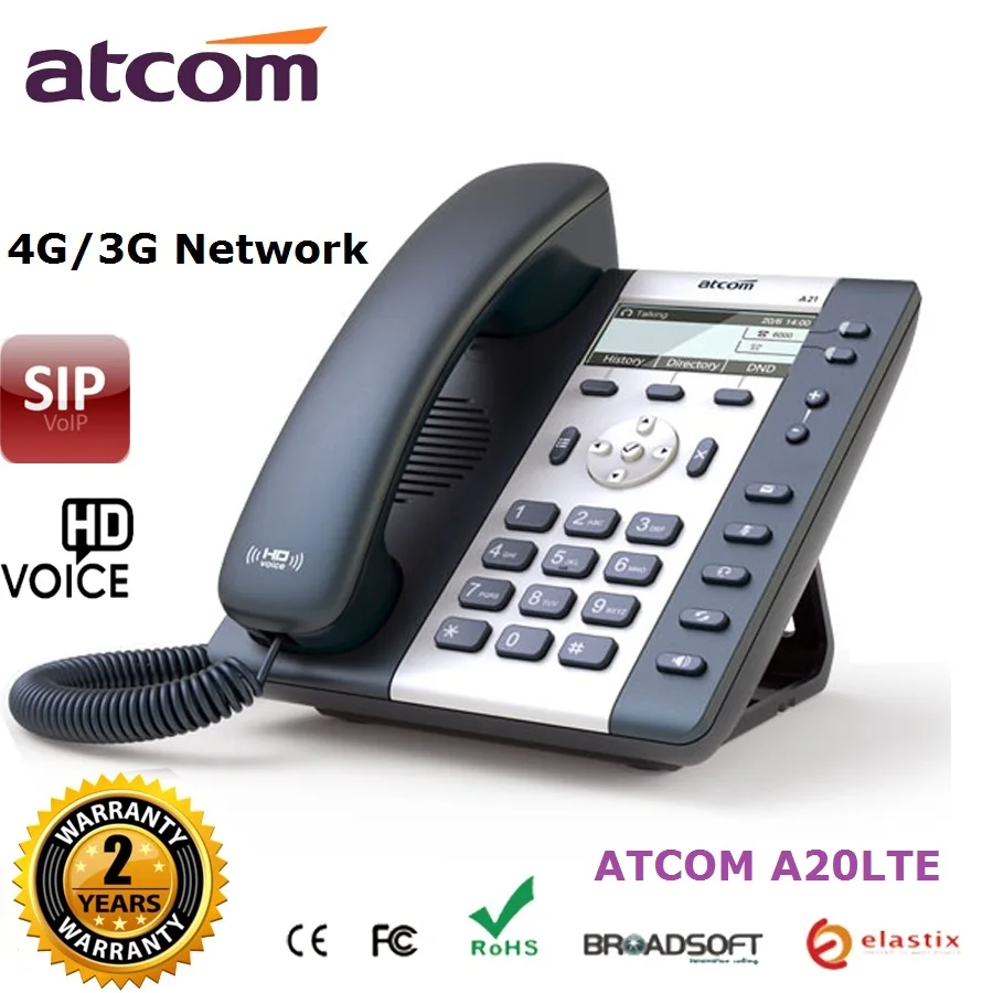 ATCOM A20LTE IP телефон с 6 SIP учетными записями 4G(LTE) 3g voip телефон первого уровня