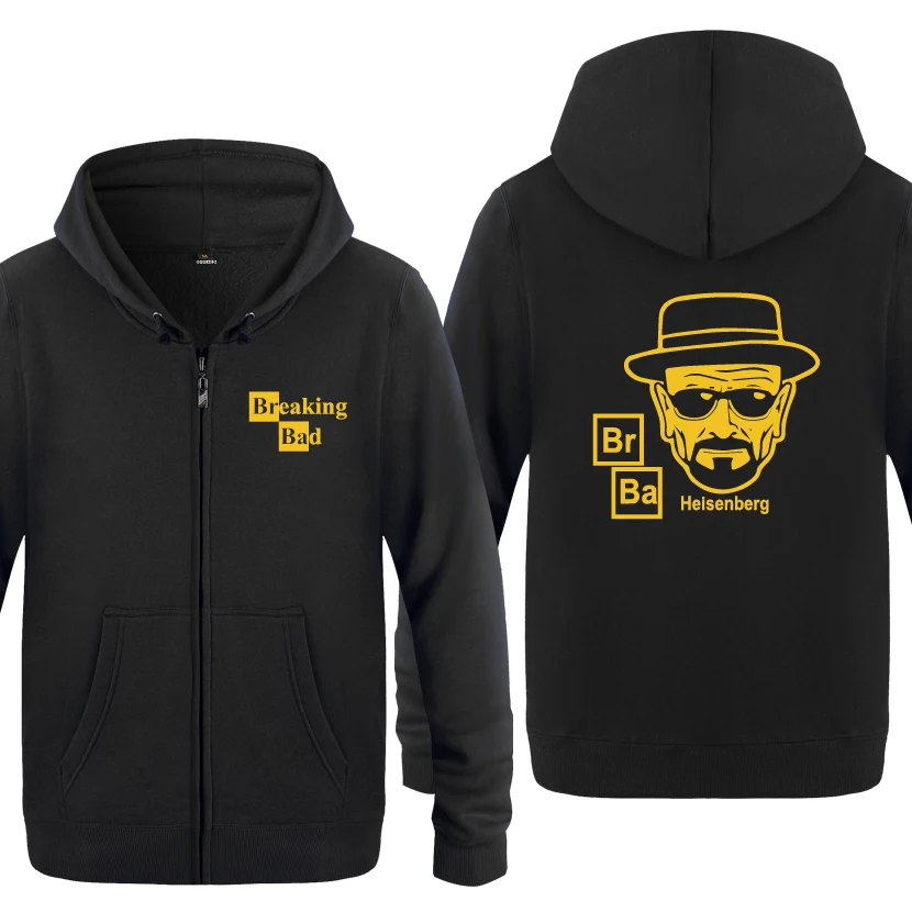 BREAKING BAD HEISENBERG свитшоты мужские мужские с молнией с капюшоном флисовые толстовки кардиганы