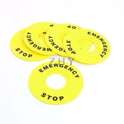 

5Pcs Round 22mm Dia Cutout Push Button Switches Safeguard Cover Yellow