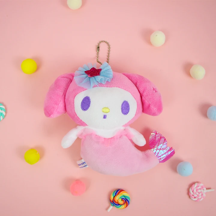 Sanrio, Hello Kitty My Melody Cinnamoroll Марка pom-Pom Purin мультфильм плюшевая игрушка кукла кошелек сумка повесить декоративная подвеска для девочек Подарки