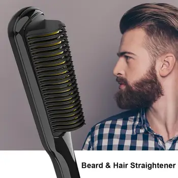 

Electric Men Quick Beard Comb LED Display Portable Women Hair Straightening Brush Wet and Dry Hair Tools hairdressing tool