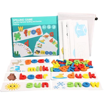 

Children ABC Puzzle Spell Word Game Wooden Paper Toys Early Learning Jigsaw Letter Alphabet Puzzle Preschool Educational Toys