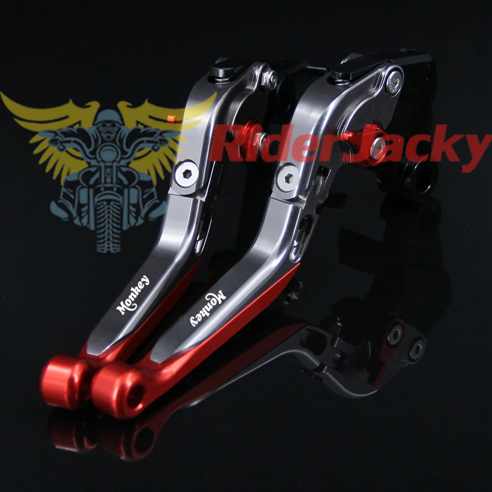 Logo monkey Red+Titanium For Honda Z125 monkey bike 2018 2019 CNC Folding Extendable Motorcycle Brake Clutch Levers Logo monkey Red+Titanium For Honda Z125 monkey bike 2018 2019 CNC Folding Extendable Motorcycle Brake Clutch Levers