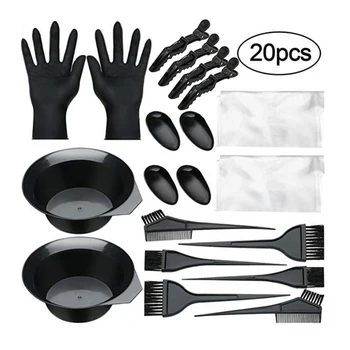 

20pcs Salon Hair Dye Kit Hair Coloring Brush Comb DIY Hairdressing Tool Set Salon Hair Color Kit Dye Hair Tint Tool Set*
