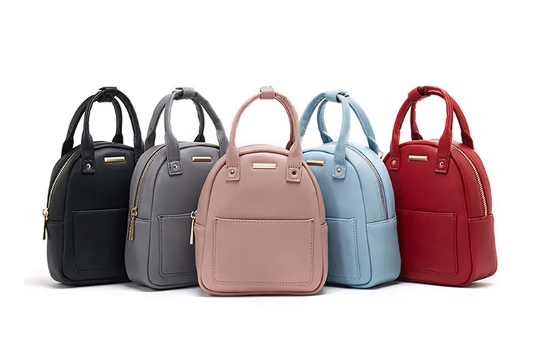 

Mini Back Pack Fashion simple solid color large capacity ladies mini backpack small school bag
