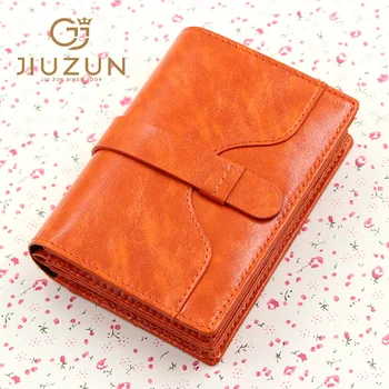 

New Style Oil Wax Grain Leather Short Lady Coin Purse Multifunctional Large Capacity Wallet Ladies Small Wallet Billetera Mujer
