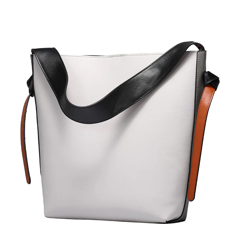 Роскошные сумки, женские сумки из натуральной кожи, дизайнерские модные сумки с панелями, вместительные женские сумки на плечо, дамская сумочка - Цвет: gray