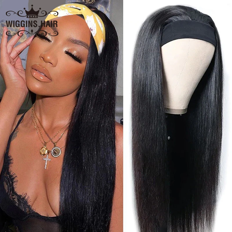 Wiggins Straight Headband Wig Human Hair Wigs Brazilian Straight Wig For  Black Women Glueless Wig Velcro Fastener Grip Headband|Full Machine Wigs| -  AliExpress