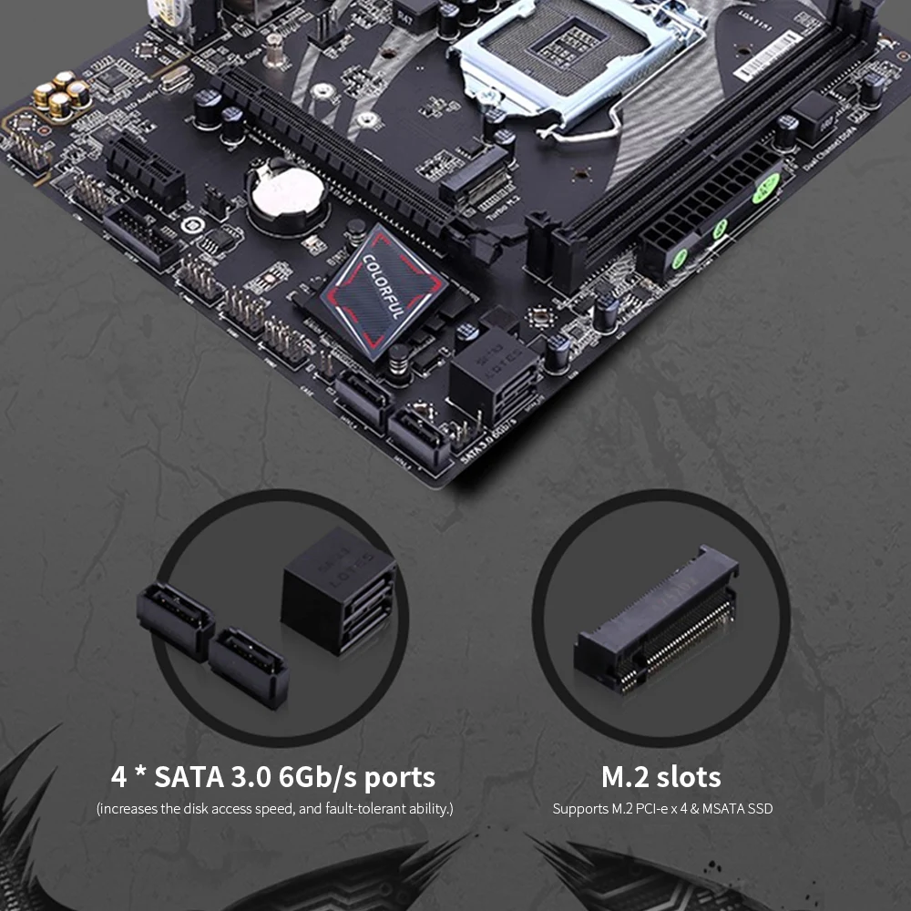 Цветная материнская плата batch-Ax B360M-HD PRO V21 Intel B360 DDR4 материнская плата LGA1151 coffee Lake-S конвертер-Переходник VGA DVI HDMI SATA3.0