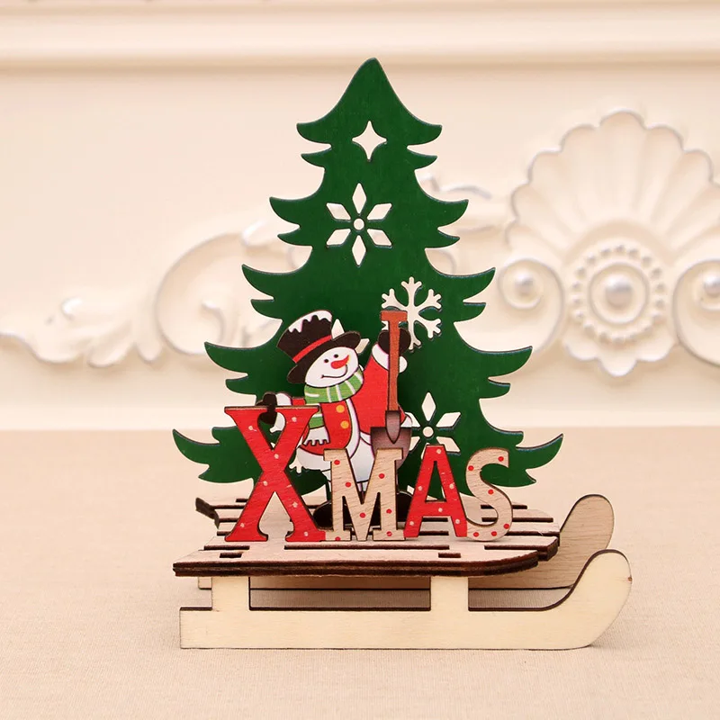 Деревянные рождественские украшения для дома, рождественские украшения, новогодний подарок для детей, украшения для рождественской елки - Цвет: Snowman