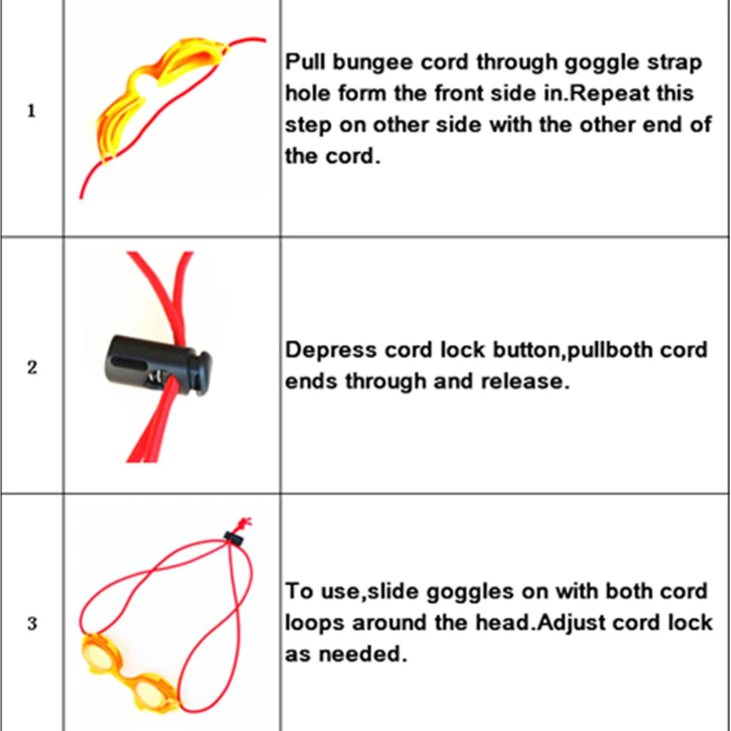 2 шт УФ устойчивые резиновые очки для плавания Очки/маска для дайвинга ремешок и 2 шт Кнопка блокировки шнура