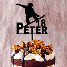 18th 18 пользовательское украшение для именинного торта уникальный спорт мальчик счастливый день рождения товары для украшения торта персонализированное имя возраст