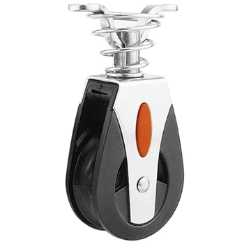 

No Bearing-1500 Lbs Load Sheave Block Single Pulley Swivel Sailboat Plain Bearing Block Rope Runner Boat Accessories