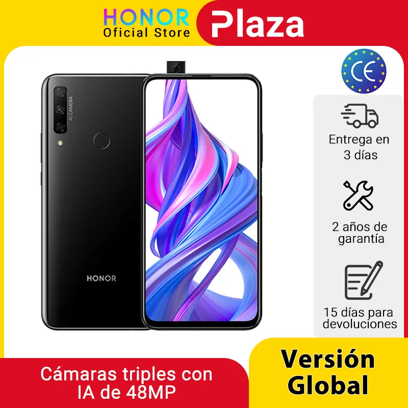 Глобальная версия Honor 9X 6 ГБ 128 Mobbile телефон 48MP AI двойной Камера 59 ''мобильный