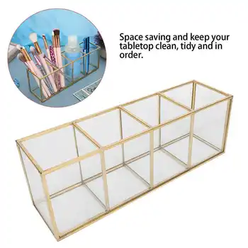 

4Grids Cosmetic Tool Makeup Brush Storage Box Stand Nail Art Tool Dispaly Rack Manicure Tool Container Organozer Nail Accessory