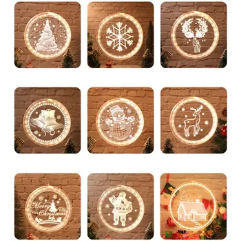

3D LED Lamp Christmas LED Night Lights Novelty Illusion Night Lamp 3D Illusion Table Lamp For Home Decorative Light Xmas Gif
