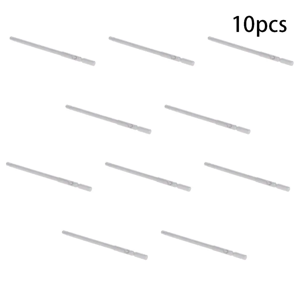 Utoolmart, хит, 10 шт., Магнитная отвертка Torx, биты S2, Круглый хвостовик, диаметр 5 мм/6 мм, длина 100 мм, T10 T15 T20, защитные биты, Пакетная головка - Цвет: T20 Shank Dia 5mm