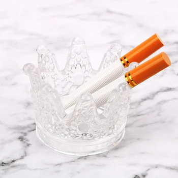 

Cigarette Tray Home Decoration Smoking Accessories Multifunction Crystal Ashtray Crown glass ashtray Candle Holder