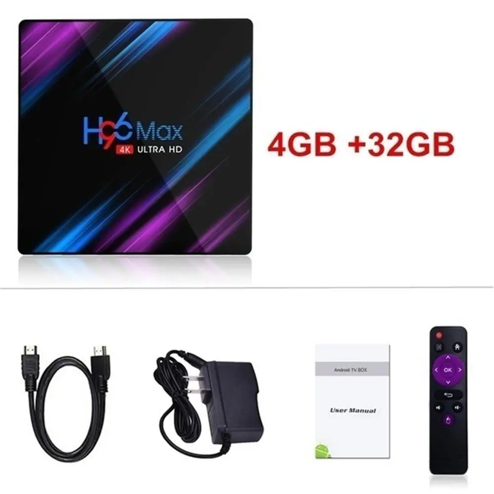 H96 MAX RK3318 Smart tv Box Android 9,0 4 ГБ 32 ГБ 64 Гб медиаплеер 4K Google Voice Assistant Netflix Youtube H96MAX 2GB16GB - Цвет: 4GB 32GB AU Plug