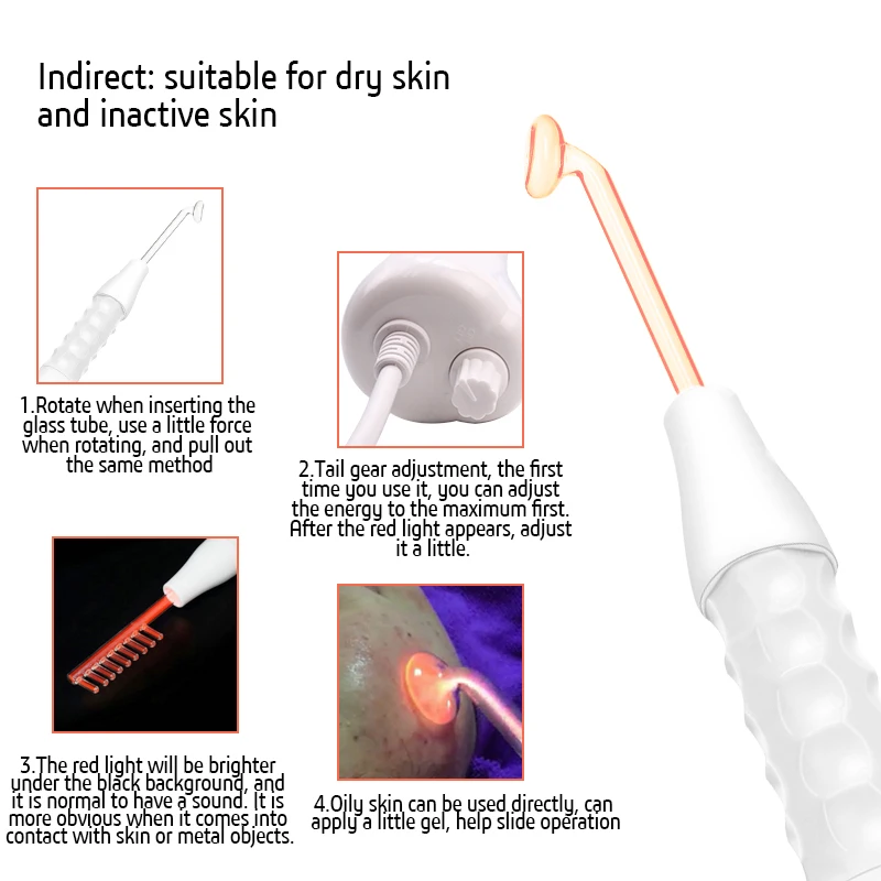 Высокочастотный электрод для лица, стеклянная трубка, палочка для ухода за кожей, средство для удаления акне, высокочастотная спа-машина для лица, средство для удаления морщин
