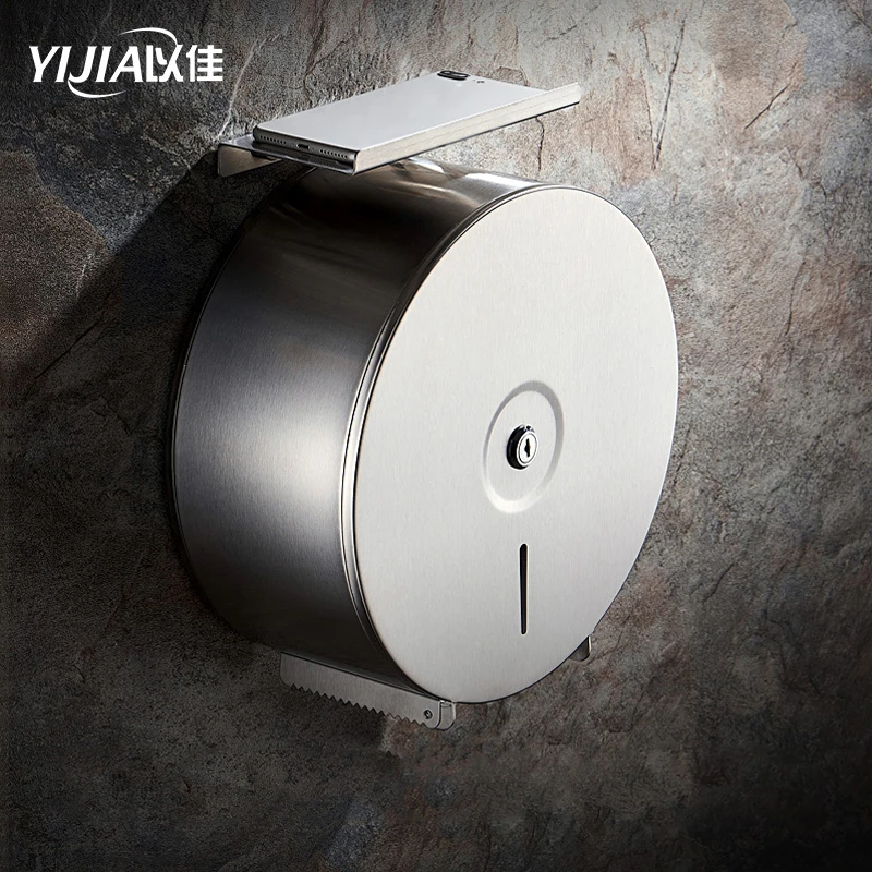 

Hotel toilet stainless steel large roll paper box wall-mounted waterproof large tissue paper box