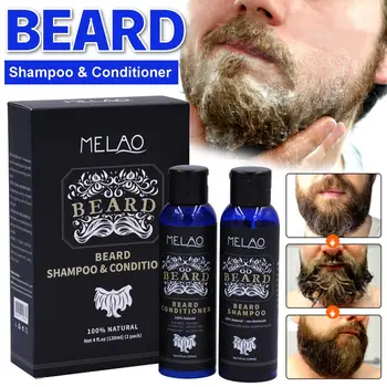 

120ml Men Beard Wash Beard Shampoo Argan Oil Deep Cleanning Nourishing Beard Hair Cleanser Vitamin Essence Repair Beard Care Kit