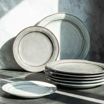 

Ceramic Steak Plate Home Kitchen Cutlery Pasta Dish European Creative Western Food Plate