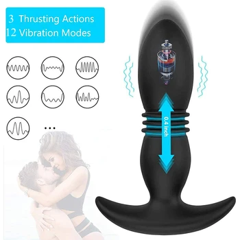 Anal Vibrator Telescopic Vibrator Male Prostate Massager Wireless Remote Control Dildo Butt Plug Vibrator Anal Sex Toys For Men 6