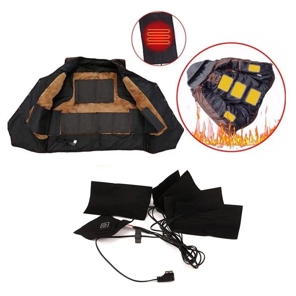 

2/3/5 USB Electric Heated Jacket Heating Pad 3 Gear Adjustable DIY Heated Clothing Carbon Fiber Heated Clothes Pad Dropship