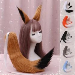 3 Pcs 10 Colors Lolita Fur Ears Tail Hair Clips Cute Set Wolf Fox Cat Cosplay Party Costumes Accessories