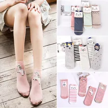 5 пар/набор Лидер продаж для маленьких девочек хлопковые носки розовые милые носки до лодыжки Детские носки с животными ушами для девочек, носки на протяжении более 8 лет