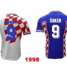 Croatia 1998 best quality T-shirt retro vintage fashion jersey 98 suker boban croatie home Croatia football shirt spot
