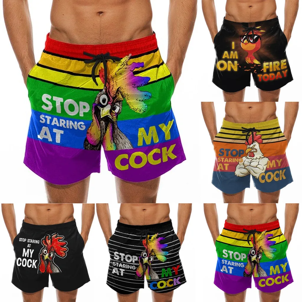 Quick Drying Beach Jogging Sports Swimwear Athletic Shorts S-5Xl Stop Staring at My Cock Mens Swim Trunks Board Shorts