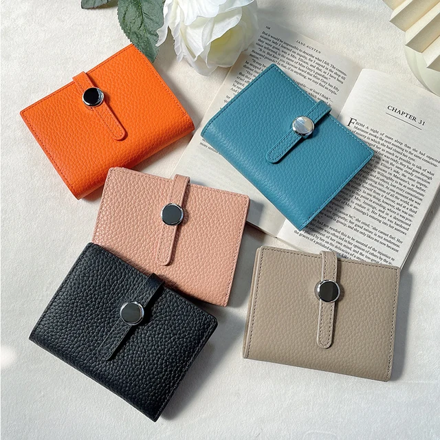 100% Cow Genuine Leather Womens Wallets and Fashion Small money bag luxury  wallet design coin Purses Simple wallet card holder