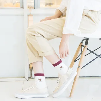 

5 pieces discount autumn and winter models cotton warm socks Japanese cartoon cat casual fashion girls socks