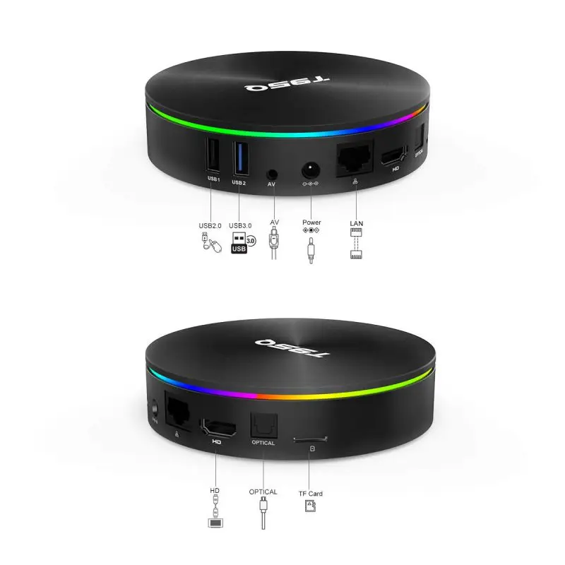 T95Q Android9.0 S905X2 четырехъядерный USB3.0 2,4 ГГц 5 ГГц WiFi Bluetooth телеприставка 4 Гб+ 64 Гб 4+ 32 ГБ Новинка