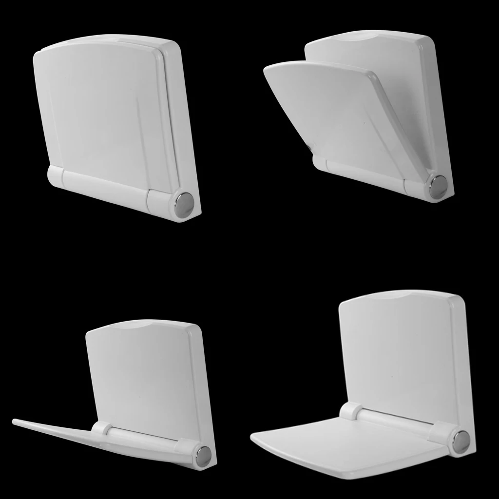 Folding Shower Seat Bench, ABS Material Smooth Finish - Wall Mount Foldable Bathroom Stool for Disabled Elderly Pregnant Ladies