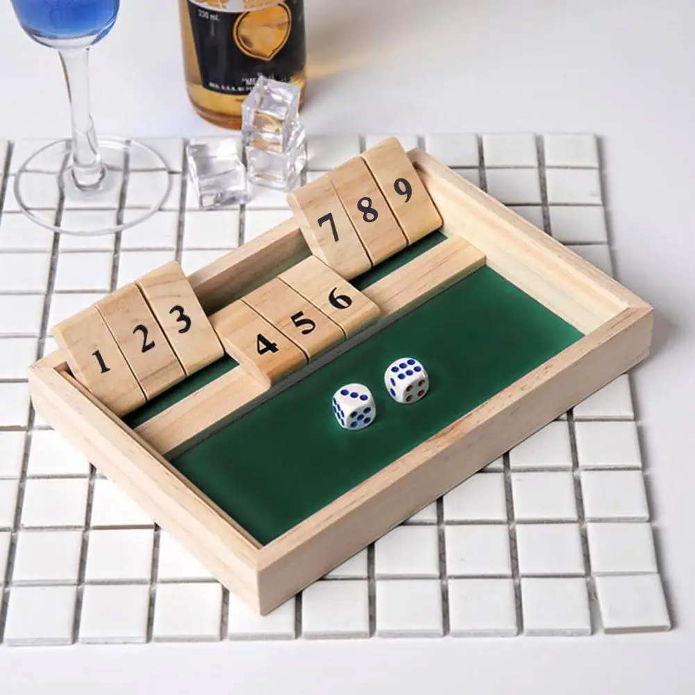 

Wooden Board Game Shut-The-Box Instructions Toy Hand-eye Coordination Beginner-friendly Close The Box Instructions Dice Games