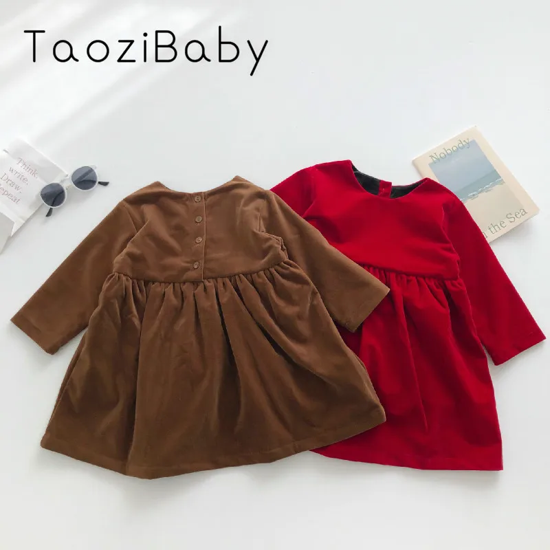 Kids Dresses For Girls 2019 Autumn And Winter New Children's Clothes Retro Plus Velvet Dress Little Clothing | Детская одежда и