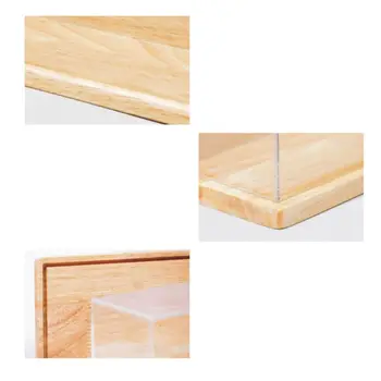 

Clear Acrylic Showcase with Wood Back Base Action Figures Model Toy Display Case Q6PD