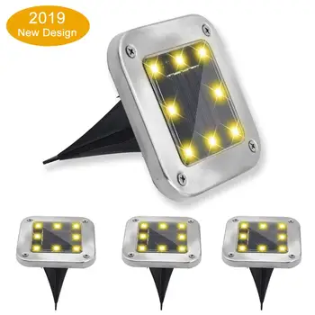 

8 LED Bulbs Solar Ground Lights Outdoor Waterproof for Garden Yard Patio Pathway Lawn Driveway Solar Disk Lights Outdoor,