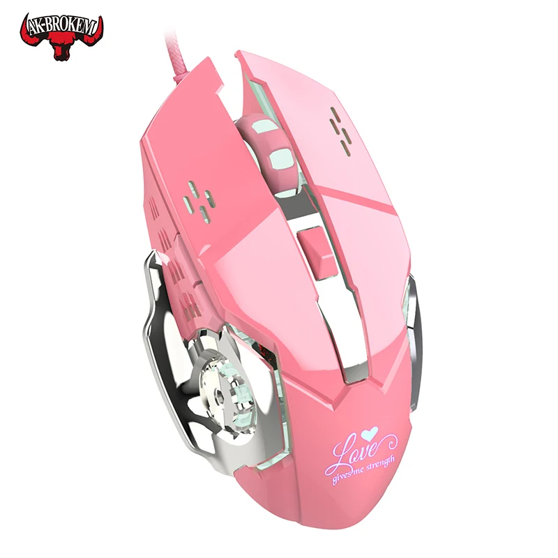 

Pink Wired Gaming Mouse 3200DPI Adjustable USB Wired Mouse Professional-Grade Gamer Mice LED Backlight for Computer PC Laptop