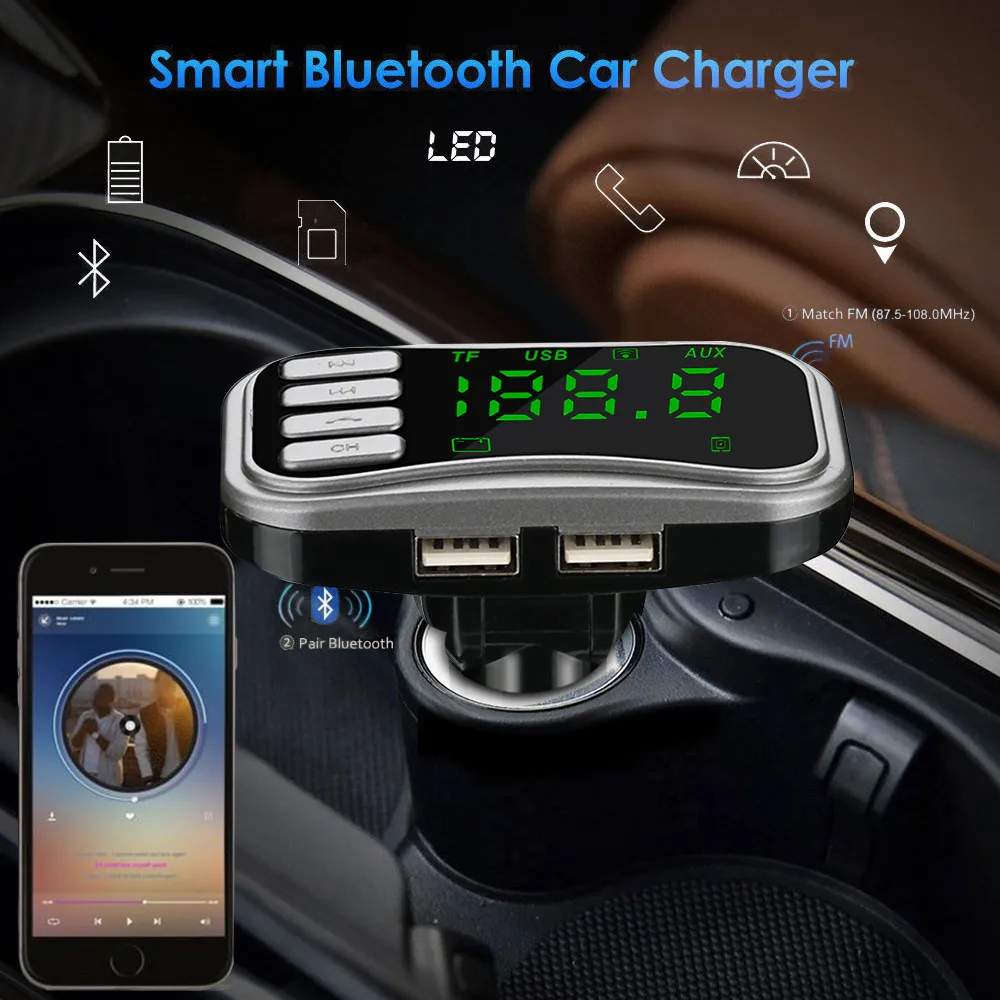 Беспроводной Bluetooth fm передатчик модулятор Автомобильный комплект MP3 плеер