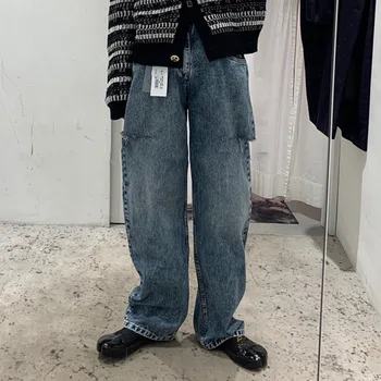 

DEAT 2020 new spring and summer fashion women clothes high waist broken denim hollow out full length jeans WM16005M