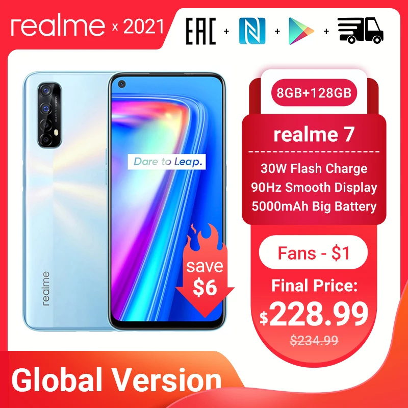 Realme 128GB LTE/WCDMA/GSM Nfc Adaptive Fast Charge Octa Core Face Recognition/fingerprint Recognition
