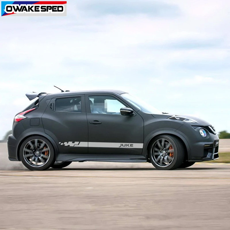 Наклейки на боковые двери автомобиля, гоночные полоски для Nissan JUKE NISMO Sport Styling, авто Декор для тела, виниловые наклейки, аксессуары