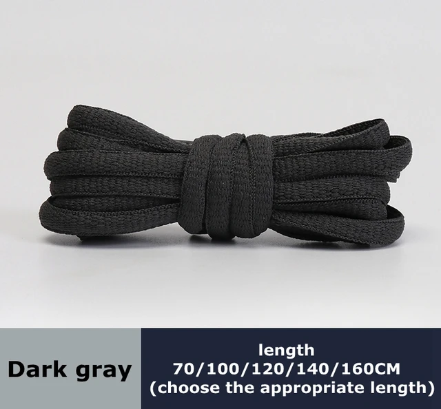 Men's and women's sports shoelaces color flat semicircular shoelace Suitable for all shoes Round laces 23 colors 1 pair Dark Grey